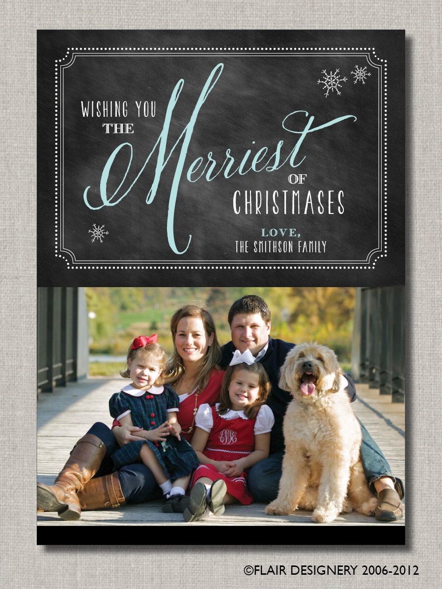 Holiday Photo Card - Set of 25 Photo Cards - Merriest Chiristmases by Flair Designery Il_570xn