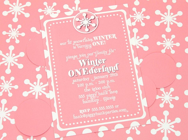 Pink WINTER ONEderland Invitation - DIY Printable Il_570xn