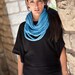 Knitted Blue Infinity Scarf