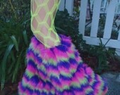 Furry Boot Covers- Zig Zag Lime, Hot Pink, Purple, Go Go Fluffies