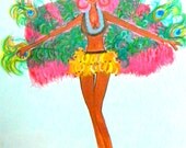 Josephine Baker Art Print, Watercolor Print, African American Art print 11 x 17