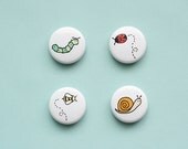 Little Bugs Pinback Buttons - Set of Four