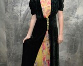 1930s Forest Green Velvet Over-jacket
