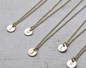 The Gold Solo - Tiny Monogram Letter Charm Necklace - Personalized- Delicate Gold Charm Necklace