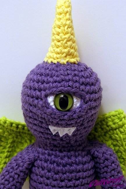 One Eyed One Horned Flying Purple People Eater Monster Amigurumi Plush - FREE U.S. SHIPPING