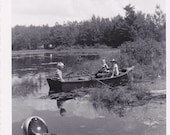 Rowboat Boys- Pond Adventures- 1950s Vintage Photograph