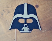 Darth Vader Helmet Photo Prop on a Stick // Star Wars Theme Prop // Stiff Felt Prop