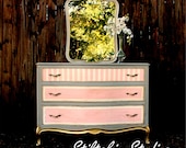 Parisan Can Can French  Dresser Chest w Mirror