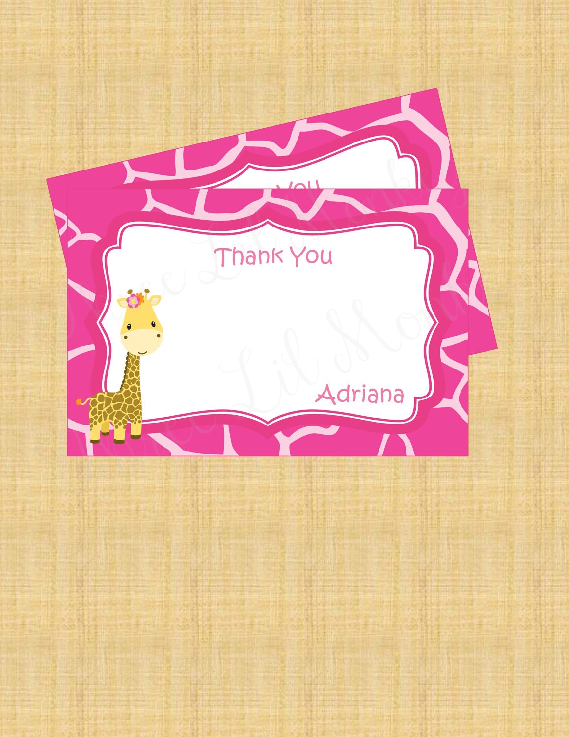 Giraffe Thank You Card Il_570xn