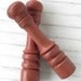Shabby Chic Painted Wood Salt and Pepper Set... Upcycled Salt Shaker and Pepper Mill... Rusty Orange