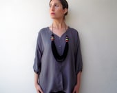The peruvian necklace - handmade in black jersey fabric