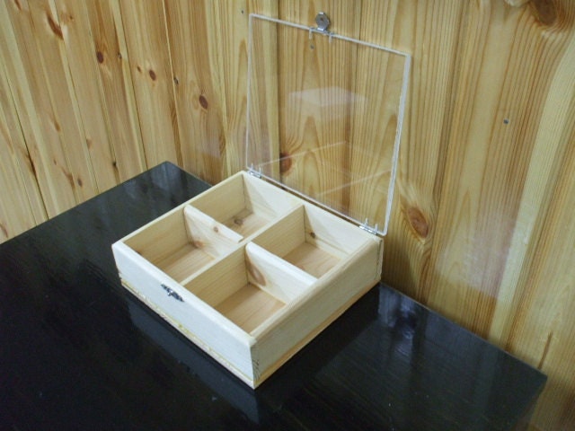 Unfinished Plain Natural Wood Box With Perspex Lid by HIPROGRESS