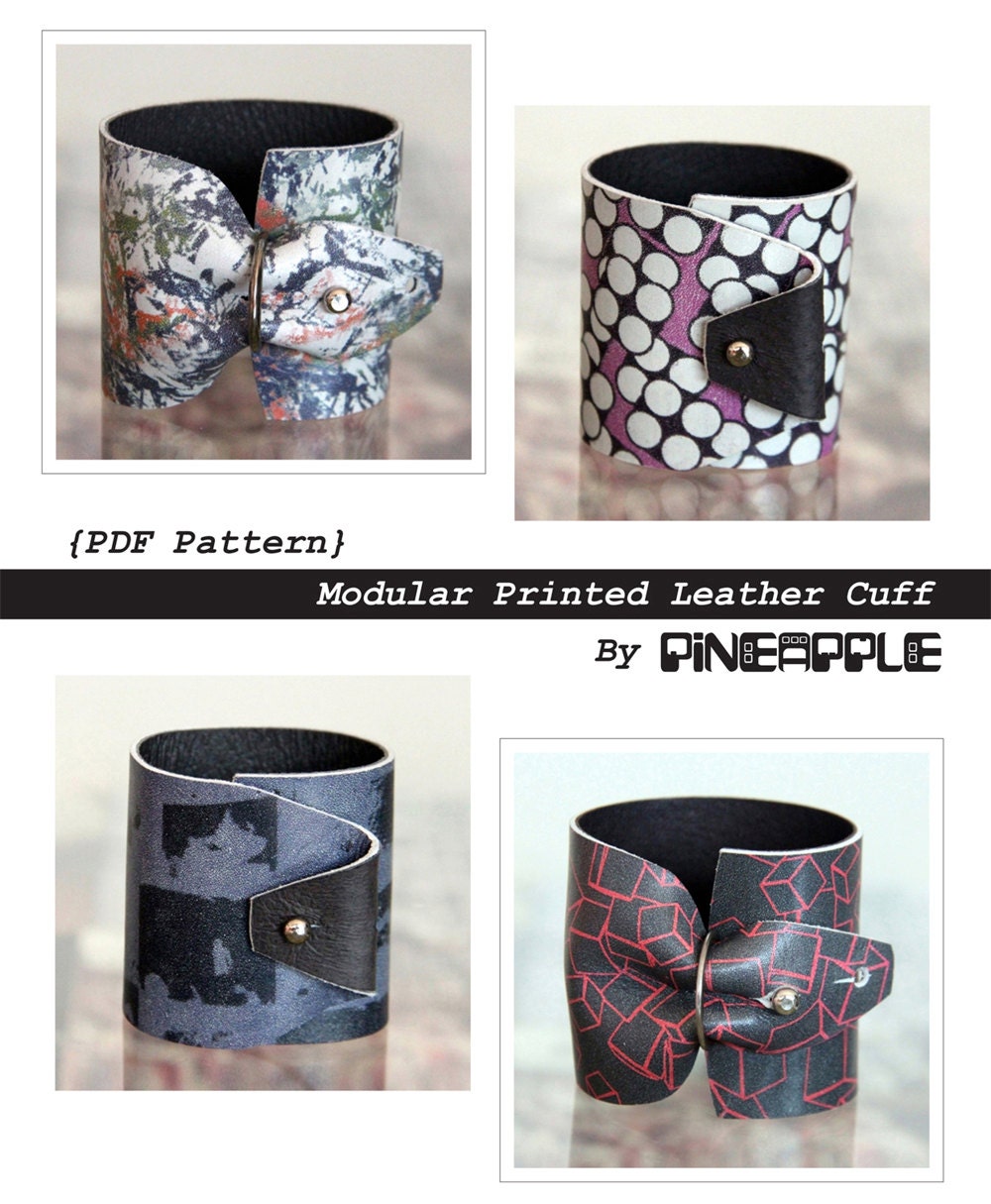 PDF Sewing Pattern: Modular Printed Leather Cuff - Digital File - e Pattern - DIY Tutorial - Sewing Pattern - PDF File