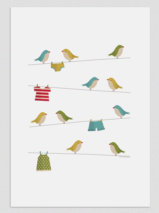 Illustration. Clothes hanging.