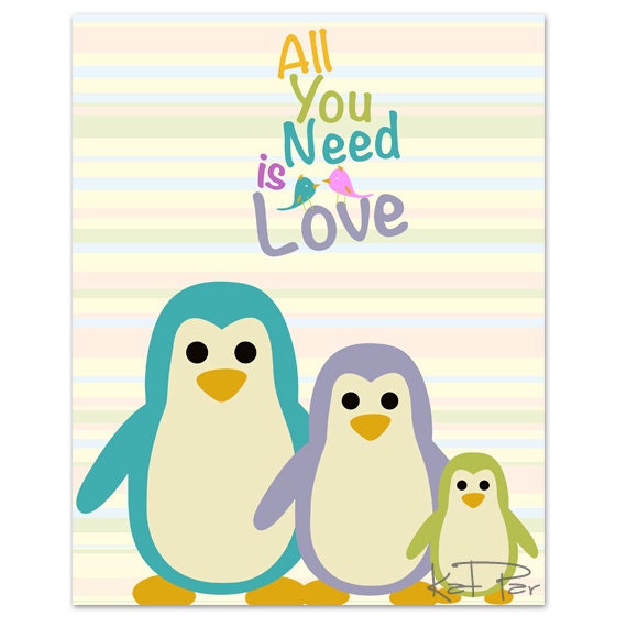 Three Happy Family Penguins All You Need Is By Three Happy Family Penguins All You Need Is By