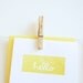 Set of 5 Cursive "Hello" Stationary Cards in Lemon Yellow with Matching Envelopes - Blank Inside