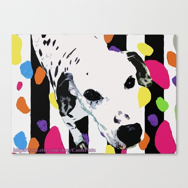Dalmatian Vibrant/Bright Pop Art Print - "Spot On" - (10" X 8") - Wall Art Home Decor, Spring, Easter, Rainbow, Multicolor, ROYGBIV