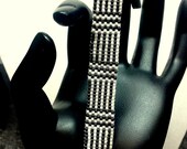 Black and White Geometric Peyote Bracelet