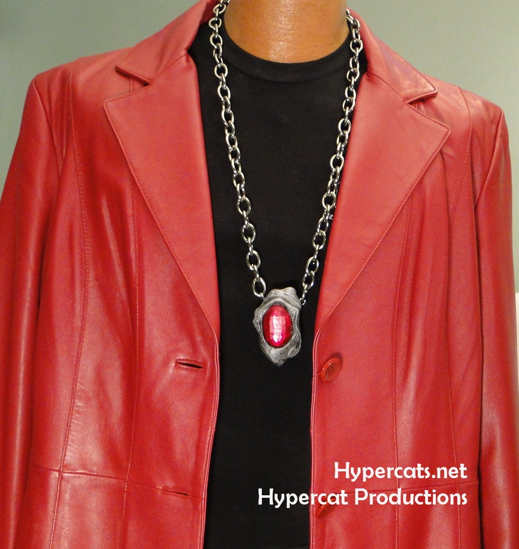 Large Red Amulet Pendant