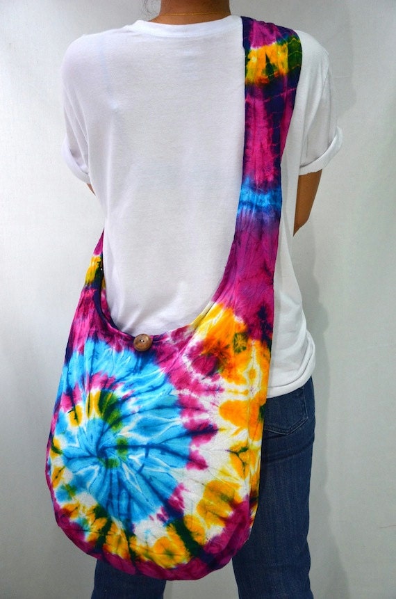 Tie Dyed Hippie Hobo Boho Cross Body Bag Messenger Purse S91995