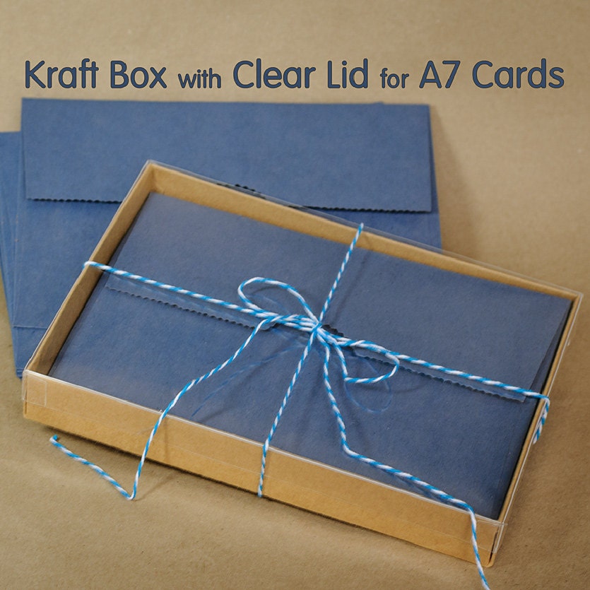 12 sets A7 Kraft Box with Clear Lid 5 3/8 X 1 X by MindtheWrap