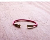 BRZN Bullet Casing Bracelet Bubblegum Pink recycled .22lr shells bright pink 550 paracord wire men women