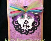 Day of the dead Catrina crochet skull card  ----Free shipping----
