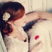 flower hair clip, vintage ivory floral bridal headpiece - SONNET