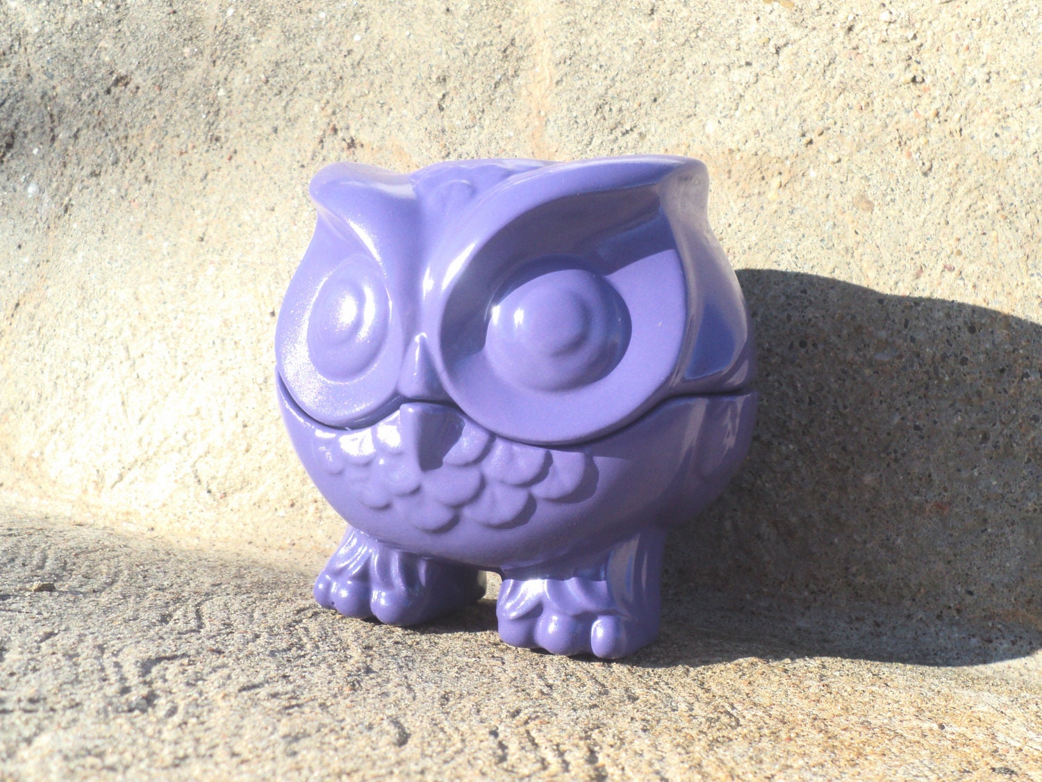 Adorable Purple Owl Figurine