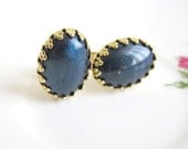 Dark Teal Earrings Studs The Great Gatsby Wedding Bridesmaids Gift Customized Bridal Jewelry Art  Deco Victorian Vintage Style (AD1)