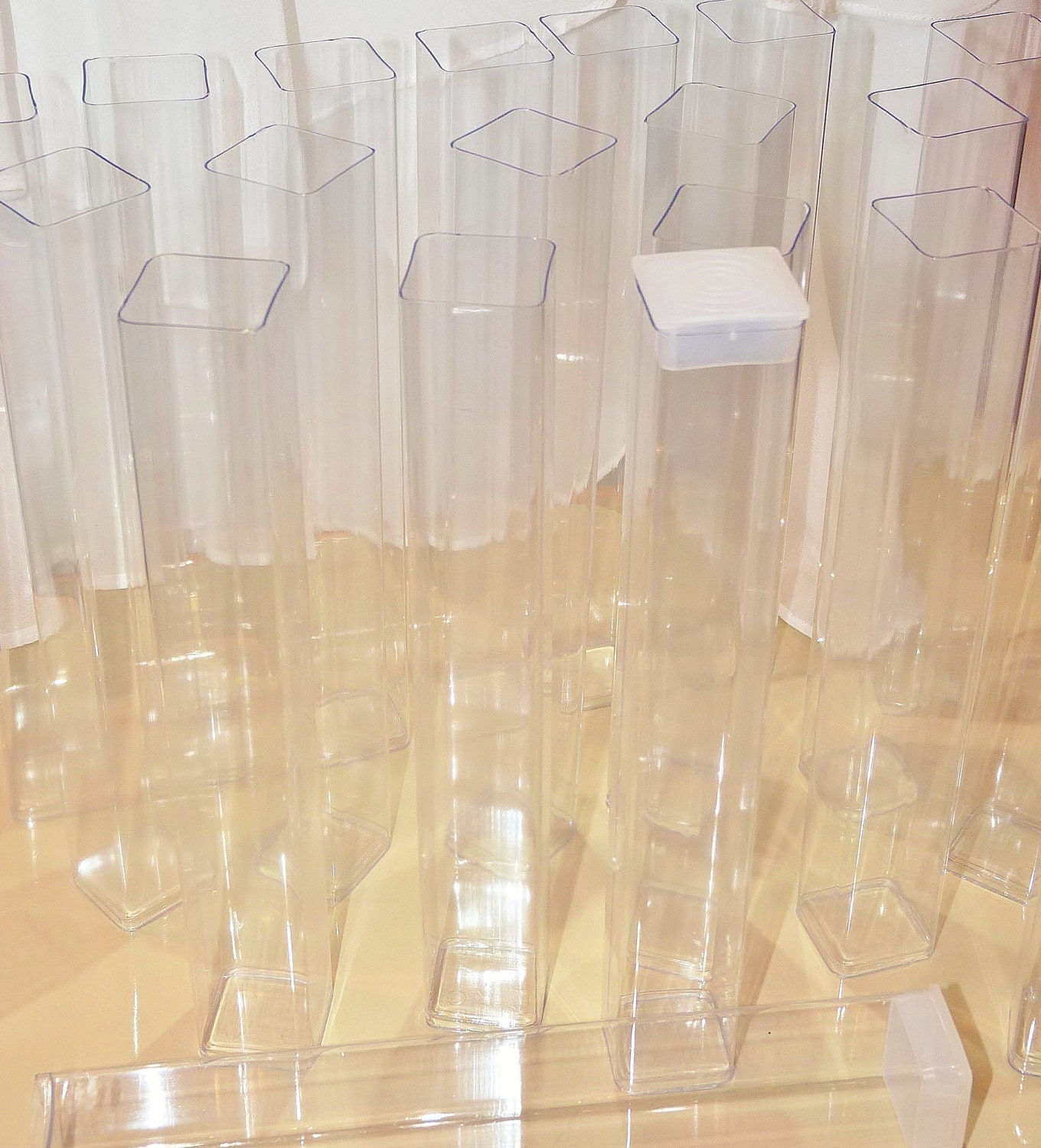 Square CLEAR PlASTIC TUBES CaNdY CLEAR PlaStiC by LolaLovesAparty
