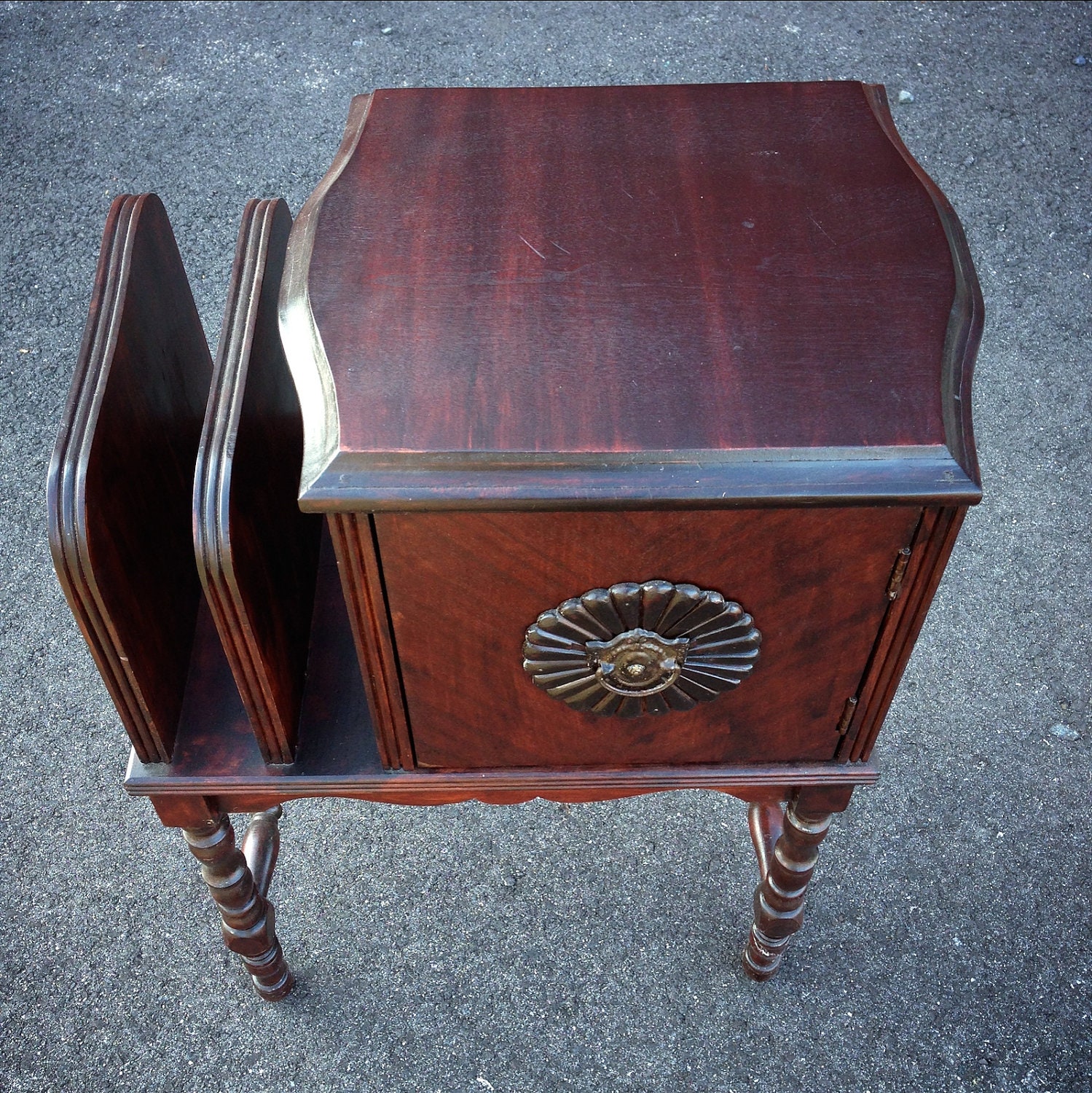 Items similar to Antique Copper Lined Humidor Smoking Stand Table on Etsy