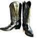 Seychelles Eagle Cowgirl Boots // Black Leather Wing Tip Pointy Toes (8 1/2)