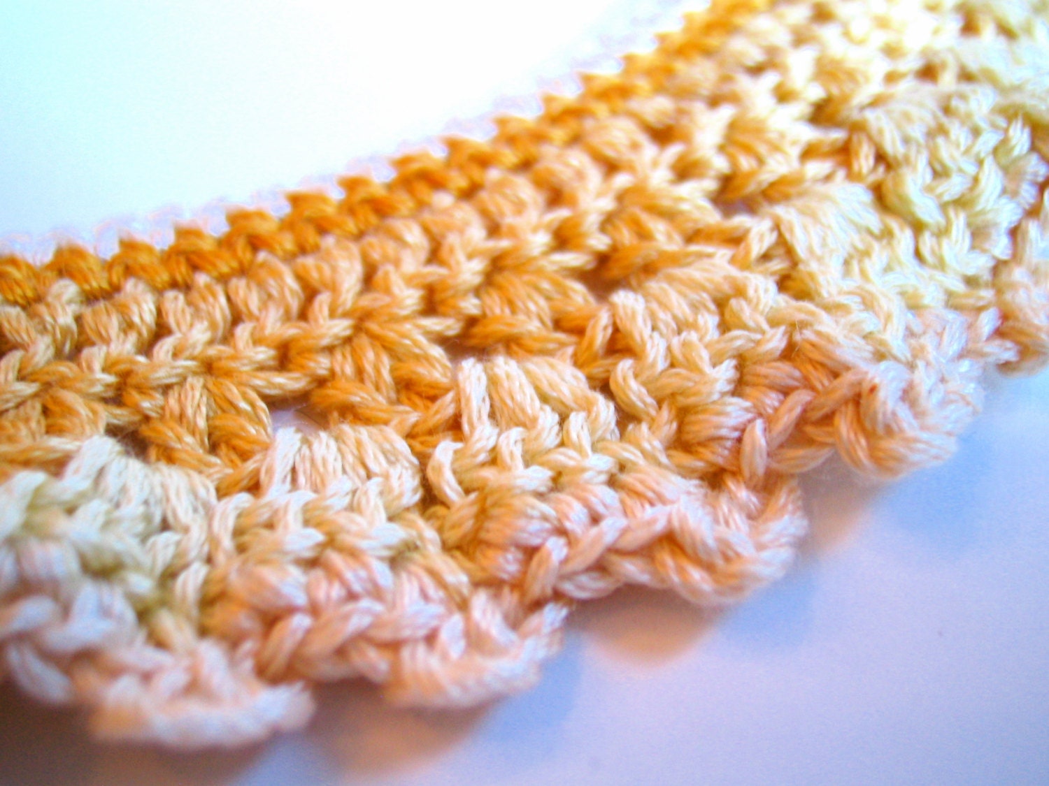 Lace Necklace in Prairie Golds by Even Howard crochet, handmade in fine crochet lace.