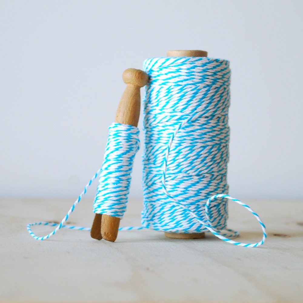 20 Yards Baker's Twine in Turquoise and White Cotton String