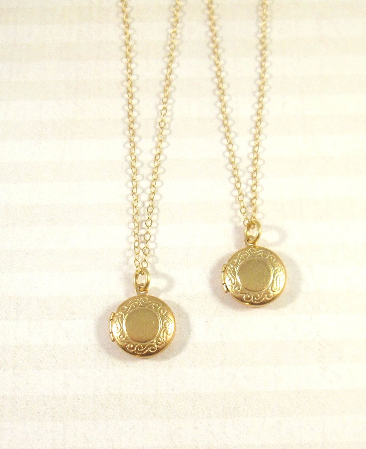 Petite Locket Necklace : Gold, Birthstone Necklace, Best Friends Locket