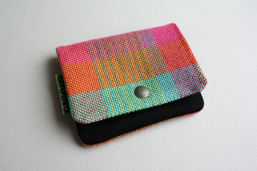 Lil' Pouch - Handwoven Pink/Blue/Yellow