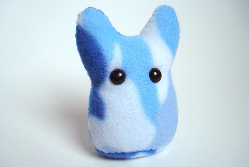 Small Stuffed Monster -- Shades of Blue Something -- Pocket-Size Plush