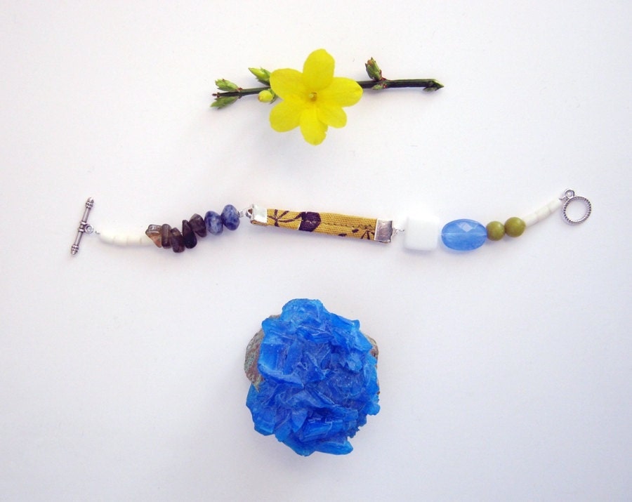 Bracelet - Vintage Fabric Textile Jewelry