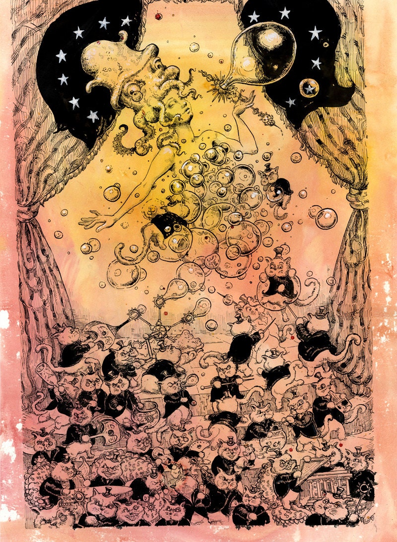 Giclee Print-Great American Bubble Machine