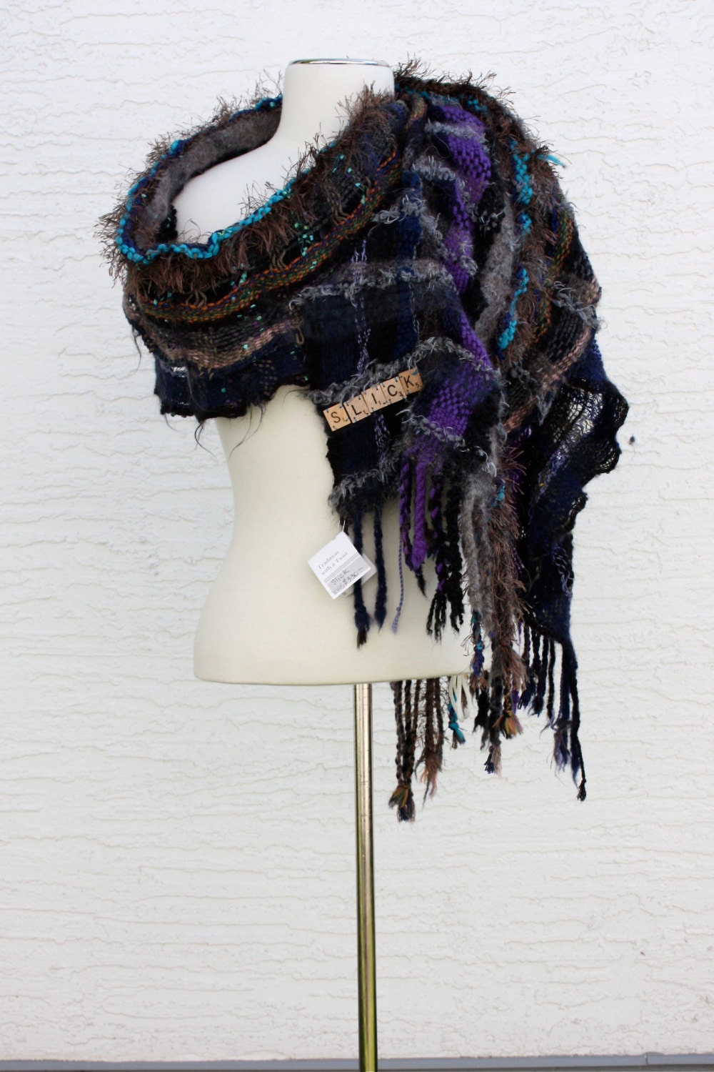Slick, a Narrow Wrap in black grey and purple