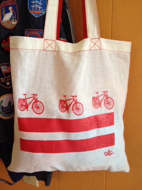 DC Bike Flag Cotton Tote Bag