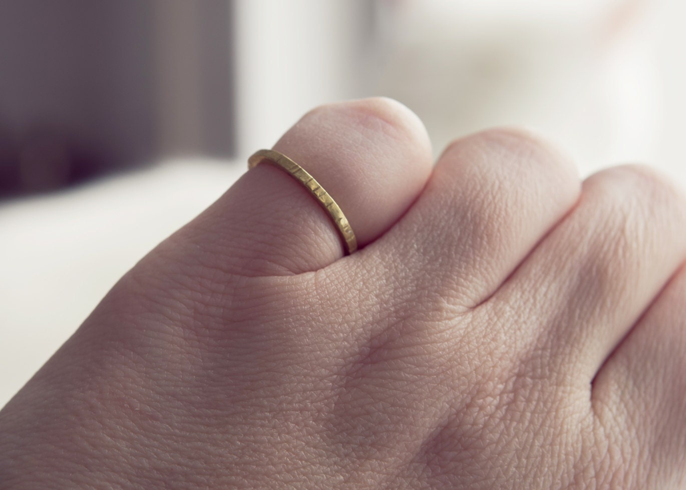 tiny lines all around brass ring