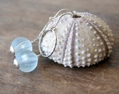 Sea Urchin Earrings - vintage Lucite beads, pale icy blue, sterling silver, beach, ocean, nautical, summer fashion