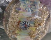 Ivory Barnacle  Reef Lampwork Artisan Glass Focal Bead sra