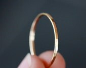 14k Gold Ring Hammered Facets Gold Band Slim Stacking Jewelry Recycled Gold Ethical Elegant Simple Handmade