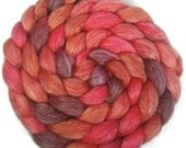 Handpainted Merino Tencel Wool Roving - 4 oz. HOT LIPS - Spinning Fiber