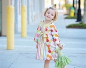 Bow Peasant Dress for Toddlers & Girls, Easter Dress Hexies