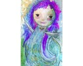 purple mermaid (reproduction print)