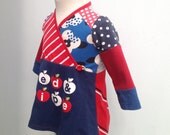 Upcycled Baby dress Handmade Recycled Repurposed Toddler Size 4 m up to 12M (European size 74/80)